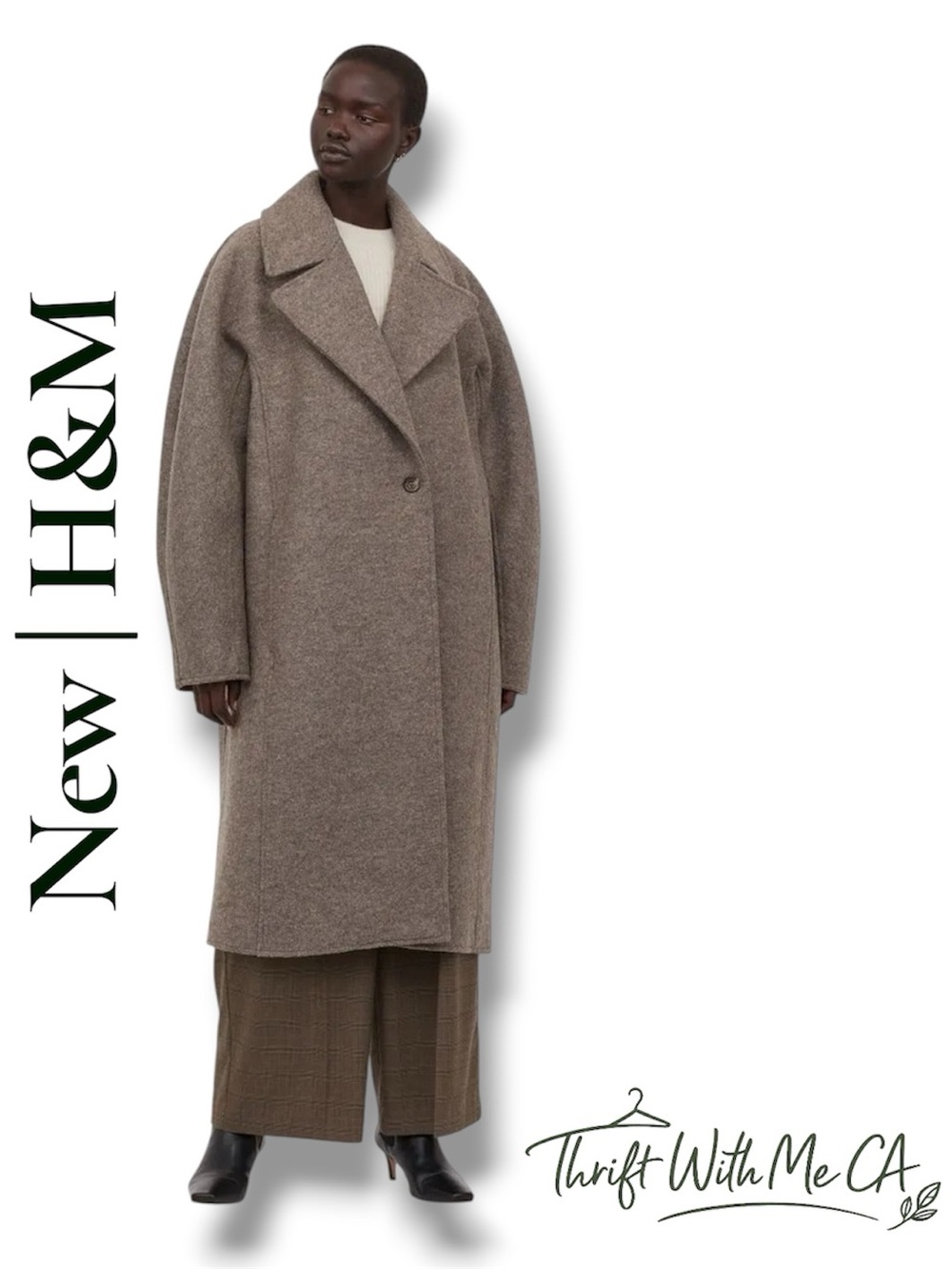 🧥 H&M Wool Coat – Like New (No Tags)